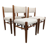Set of 4 Danish teak chairs from the 60s and 70s