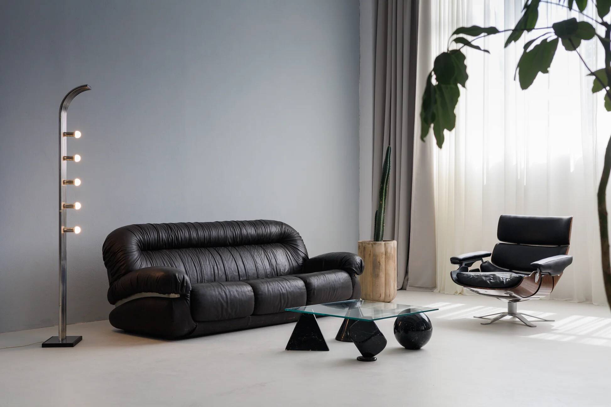 Vintage brown three seater leather sofa, 1970-1980s