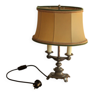 Lampe de table Mid-Century sur pied en étain - Vintage