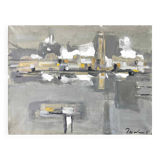Tableau HST Marine "Port industriel" signé vers 1950