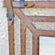 Metal mirror, wrought iron imitation leather straps and horse harness