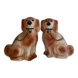 Pair of dogs earthenware staffordshire
