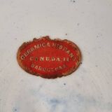 Ancienne assiette en céramique ou faïence espagnole fabriquée et peinte à la main Milieu du siècle