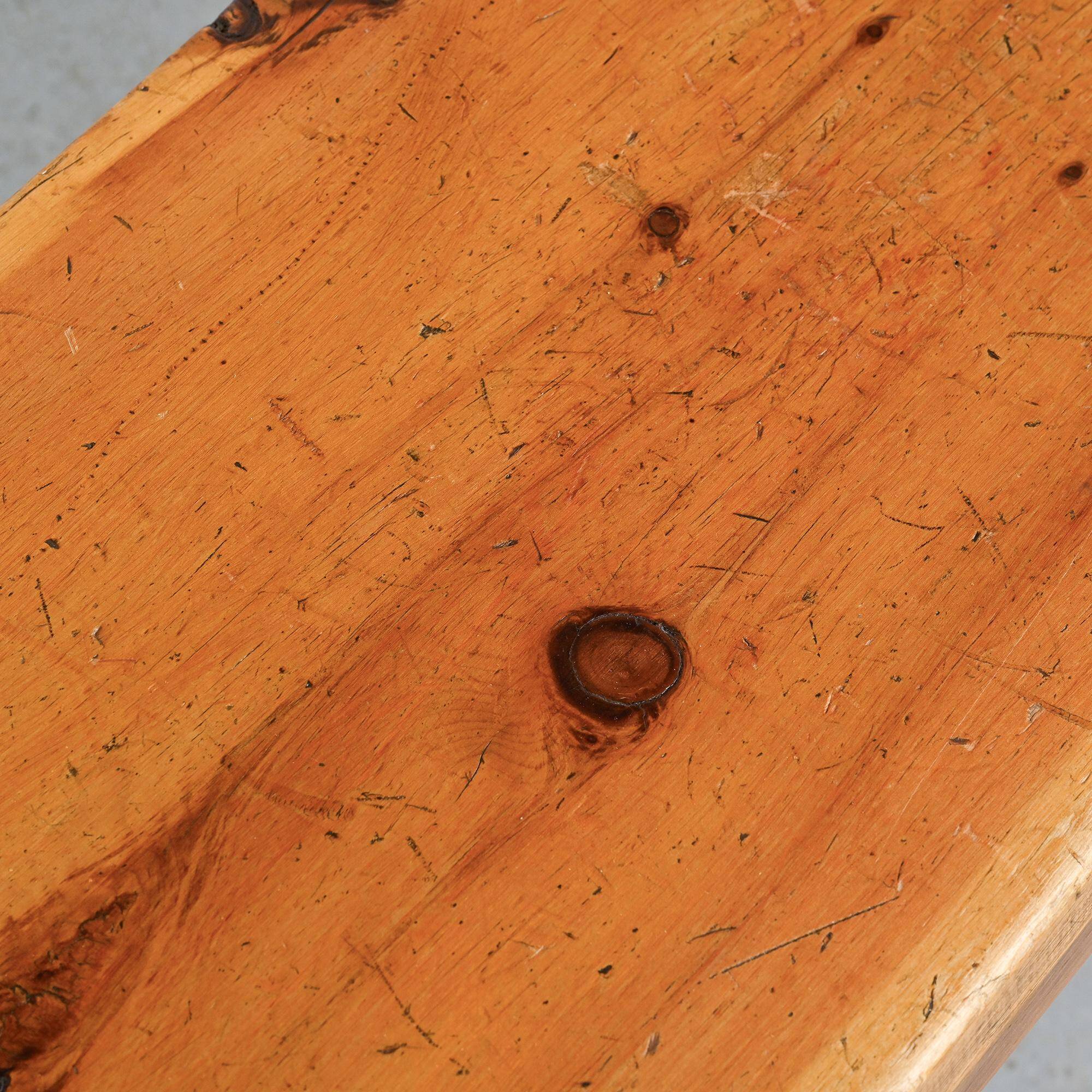 Banc en pin massif par Christian Durupt, circa 1960