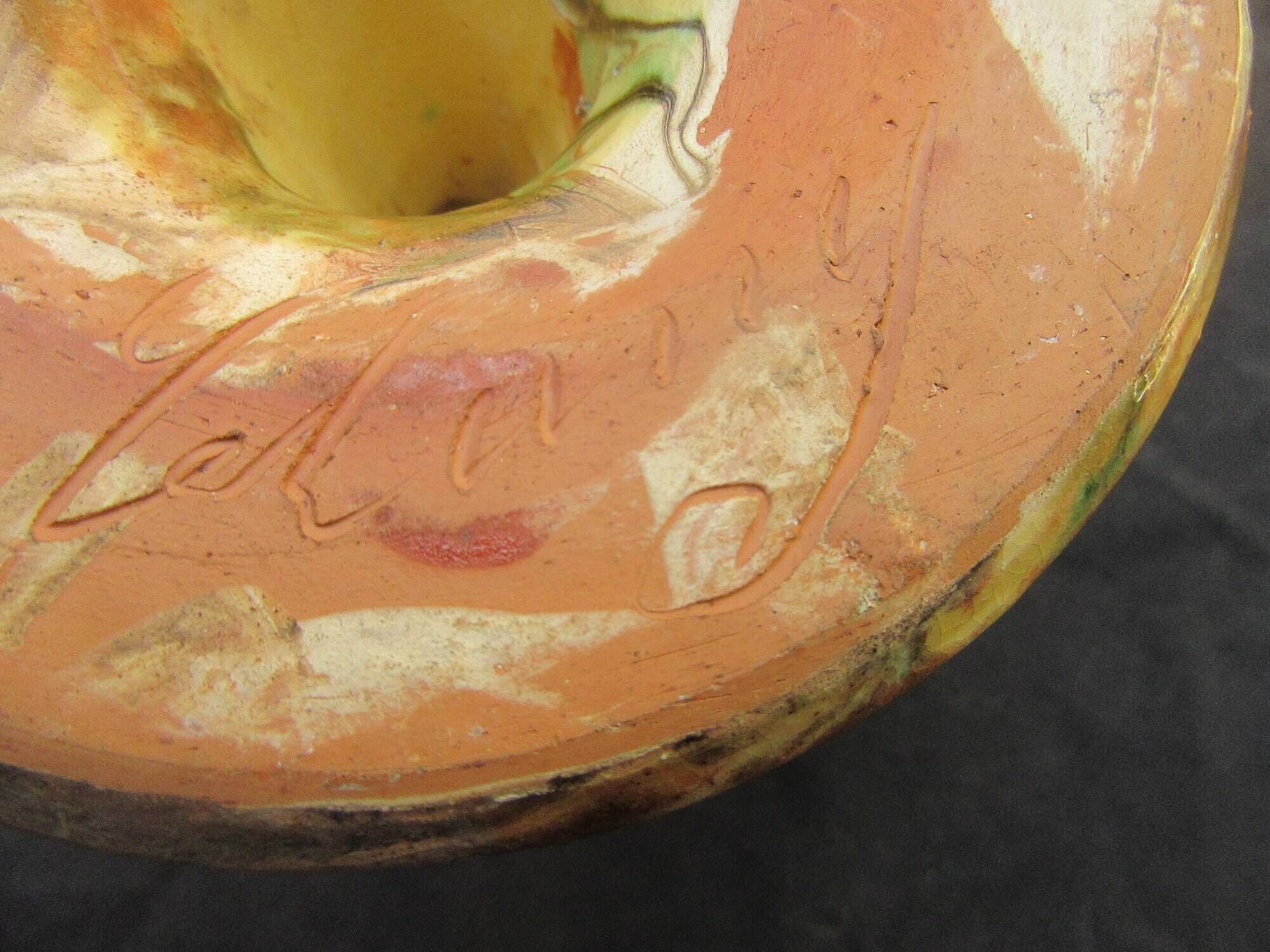 Small lamp base or candle holder in glazed earthenware, Bernard CLUNY pottery