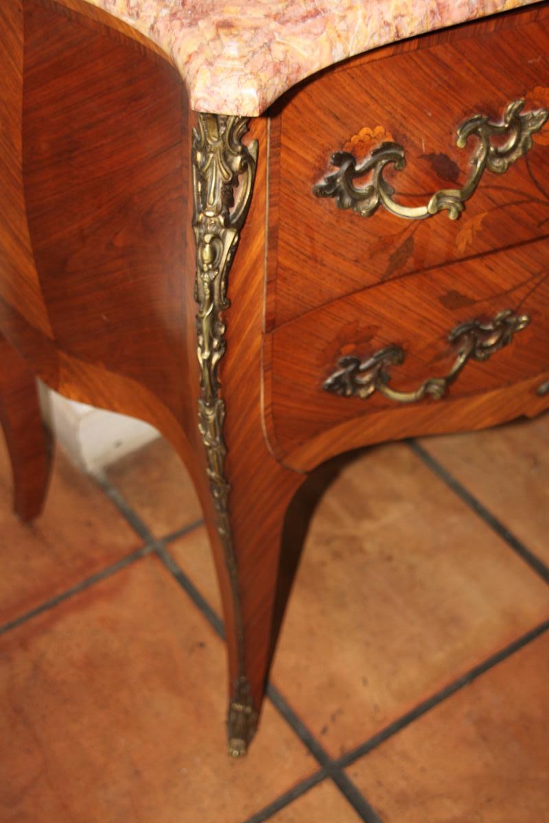 Comfortable style Louis XV rosewood marquetry