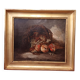 Hst painting still life basket of overturned fruit 19th - 20th century