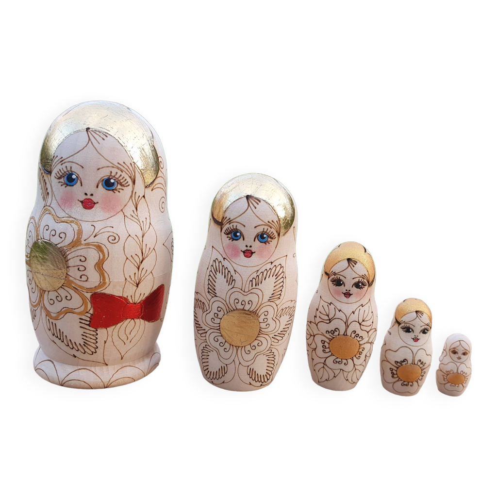 Poupée russe matriochka pyrogravée Selency
