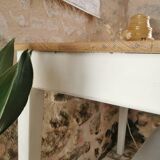 Small table, desk and its patinated chair