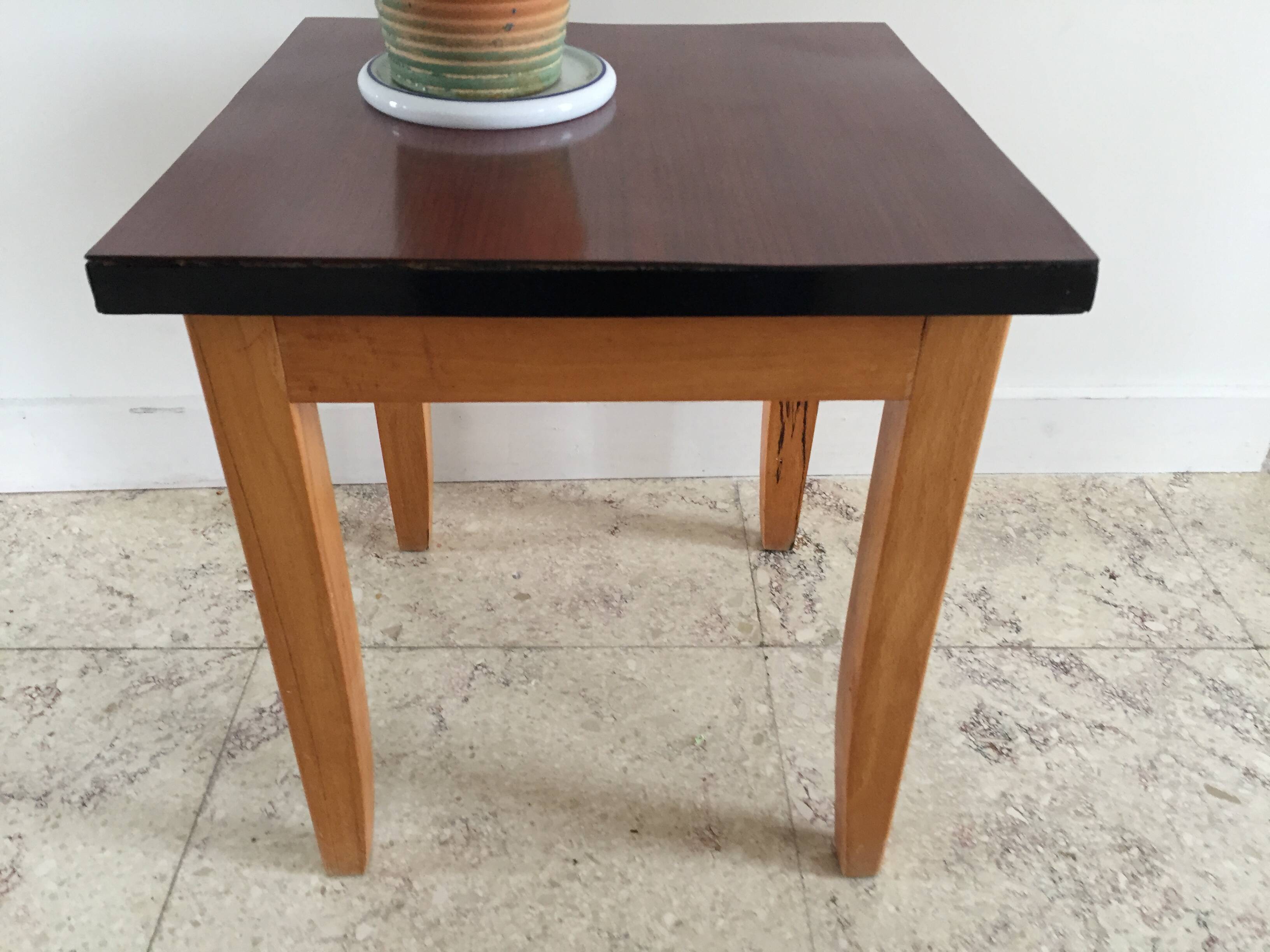 Vintage formica and wood stool