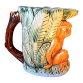Zoomorphic pitcher in slipware, monkey.