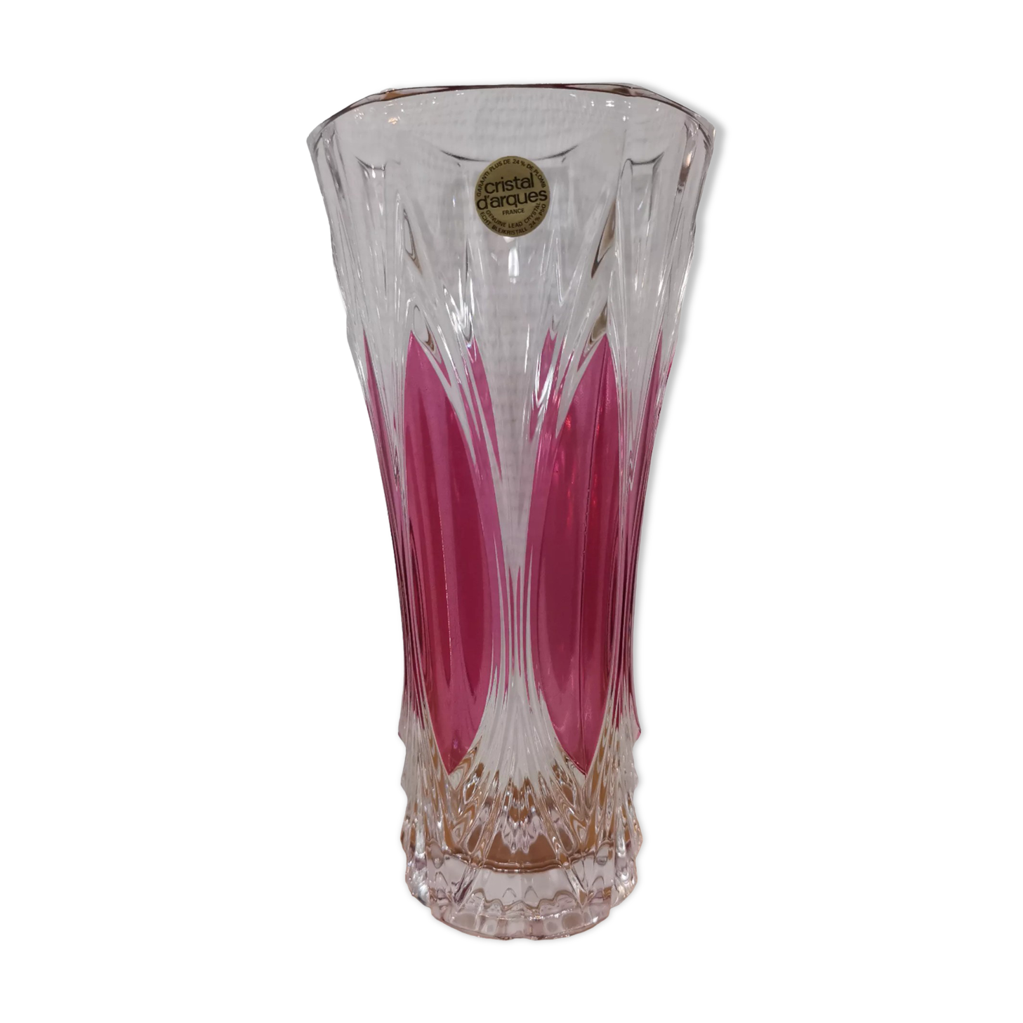 Arques crystal vase model Châtelet rosé