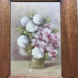 Tableau, bouquet de fleurs, huile ,signé J. Fleig, XX ème