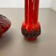 Ensemble de 3 vases en poterie céramique rouge noir Otto Keramik Allemagne 1970
