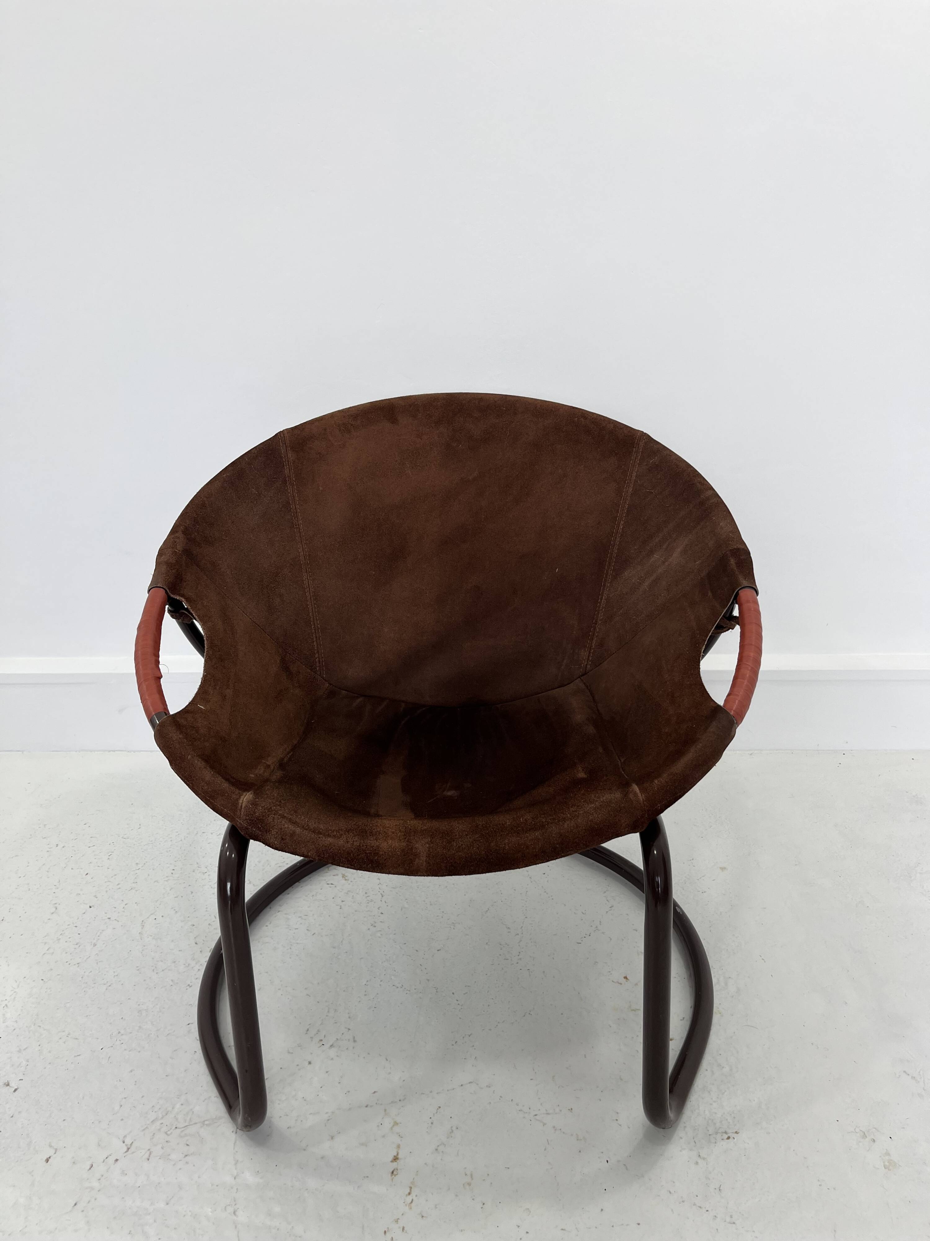 Vintage Suede Ball Chair by Lusch & Co., 1970s