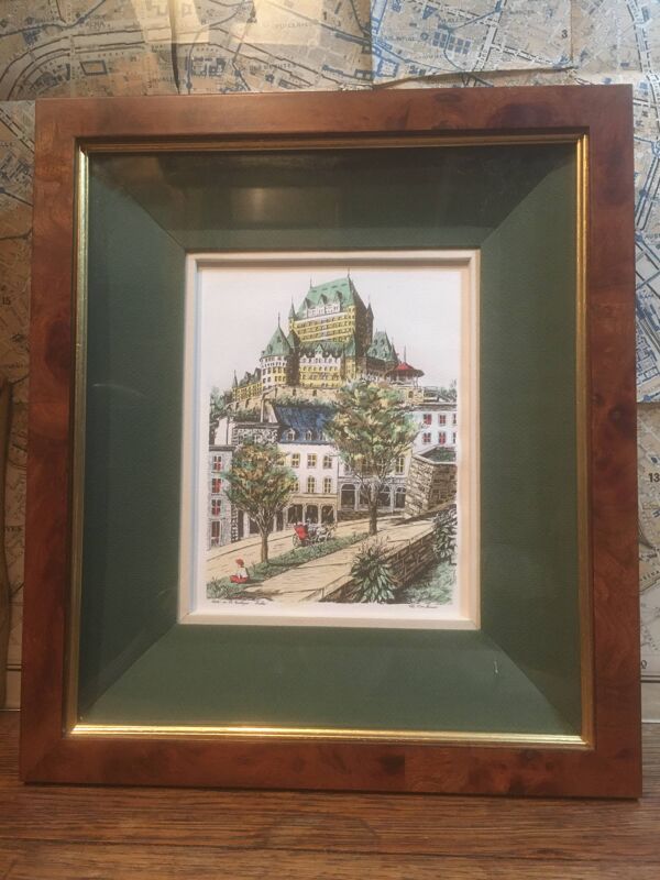Château de Frontenac encadrée, Québec Lithographie