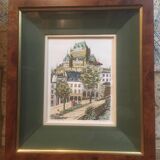 Château de Frontenac framed, Quebec Lithograph