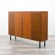 Large high teak sideboard with fluted doors, 1960s