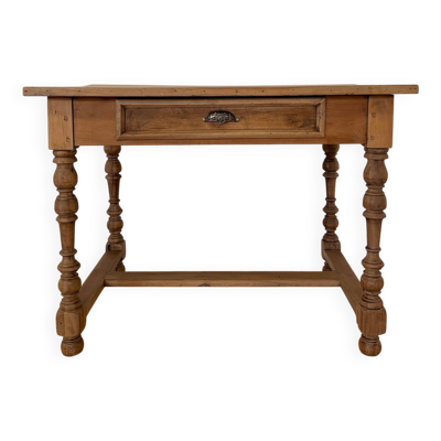 Table, bureau en chêne, rénovée