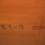 Danish coffee table in teak and rattan by KT Mobler 1960