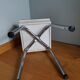 Stool shoeshine chest in formica and chromed metal