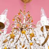 Italian cage chandelier in gilded metal circa 1960 (48 cm)