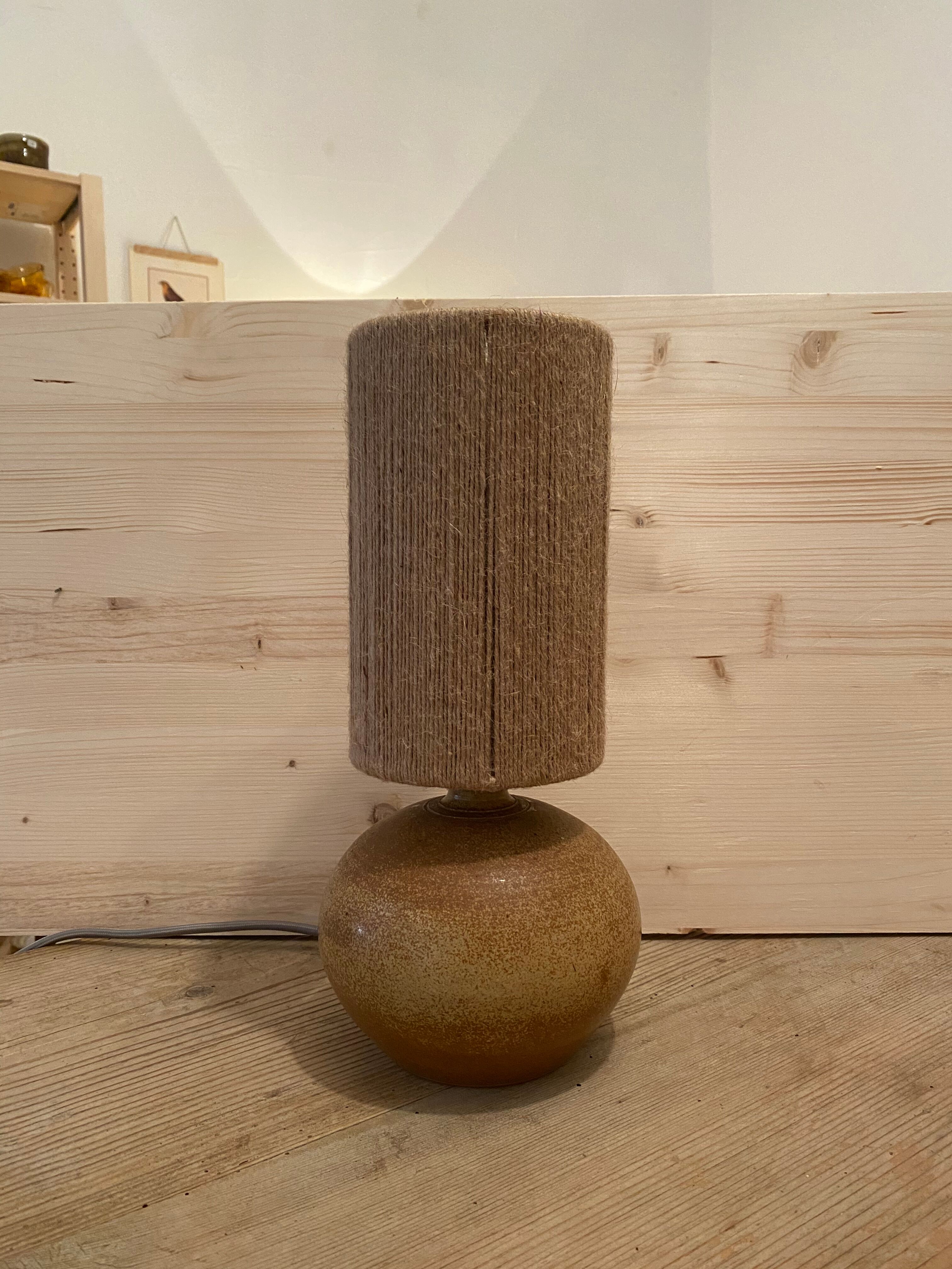 Table lamp jute rope and sandstone
