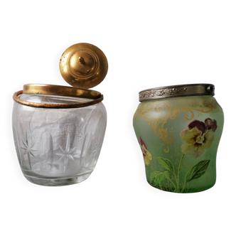 early 20th century glass cookie jars