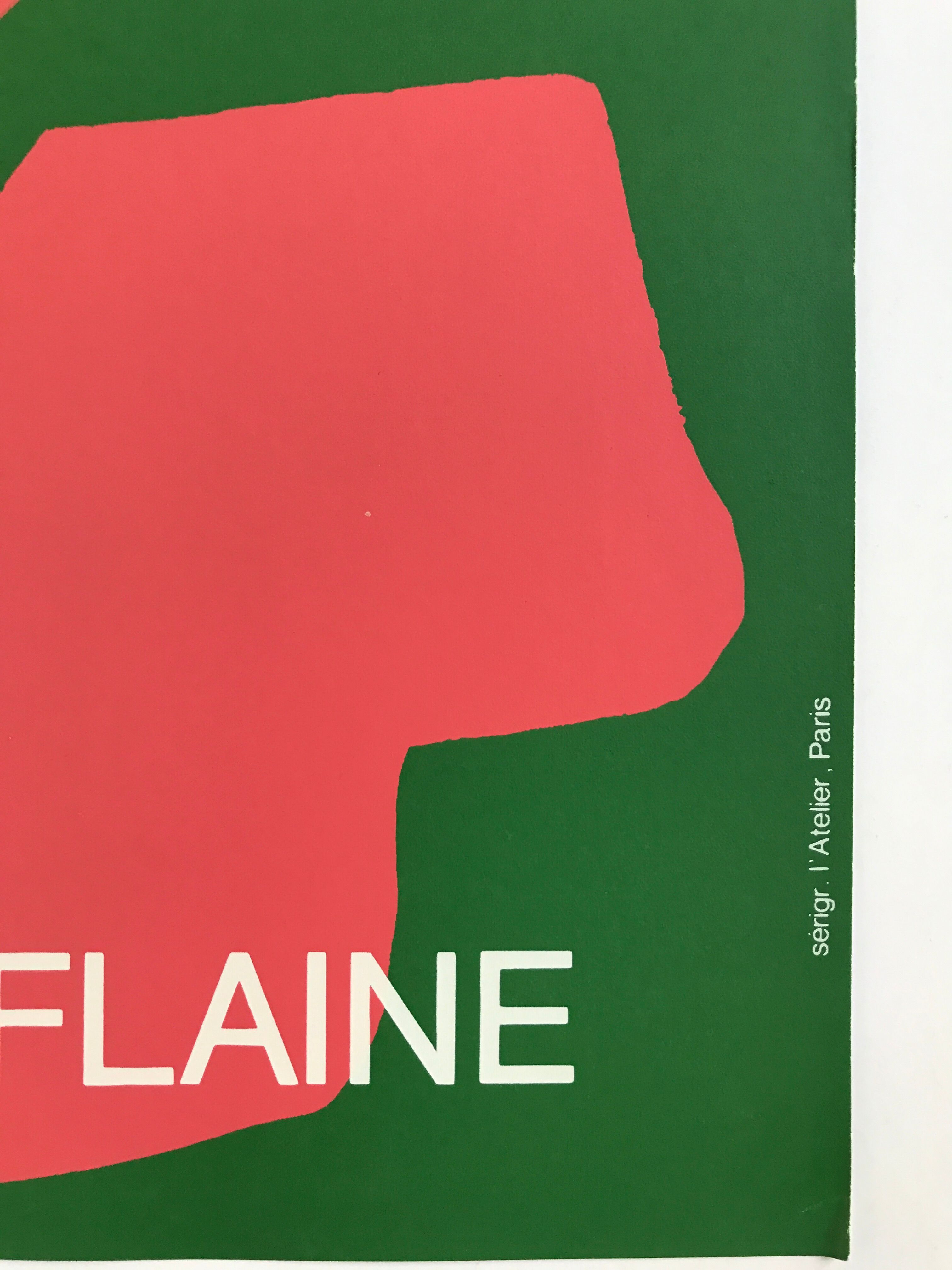 Exhibition poster made in silkscreen by Shirley Jaffe, Flaine Art Center, 1981