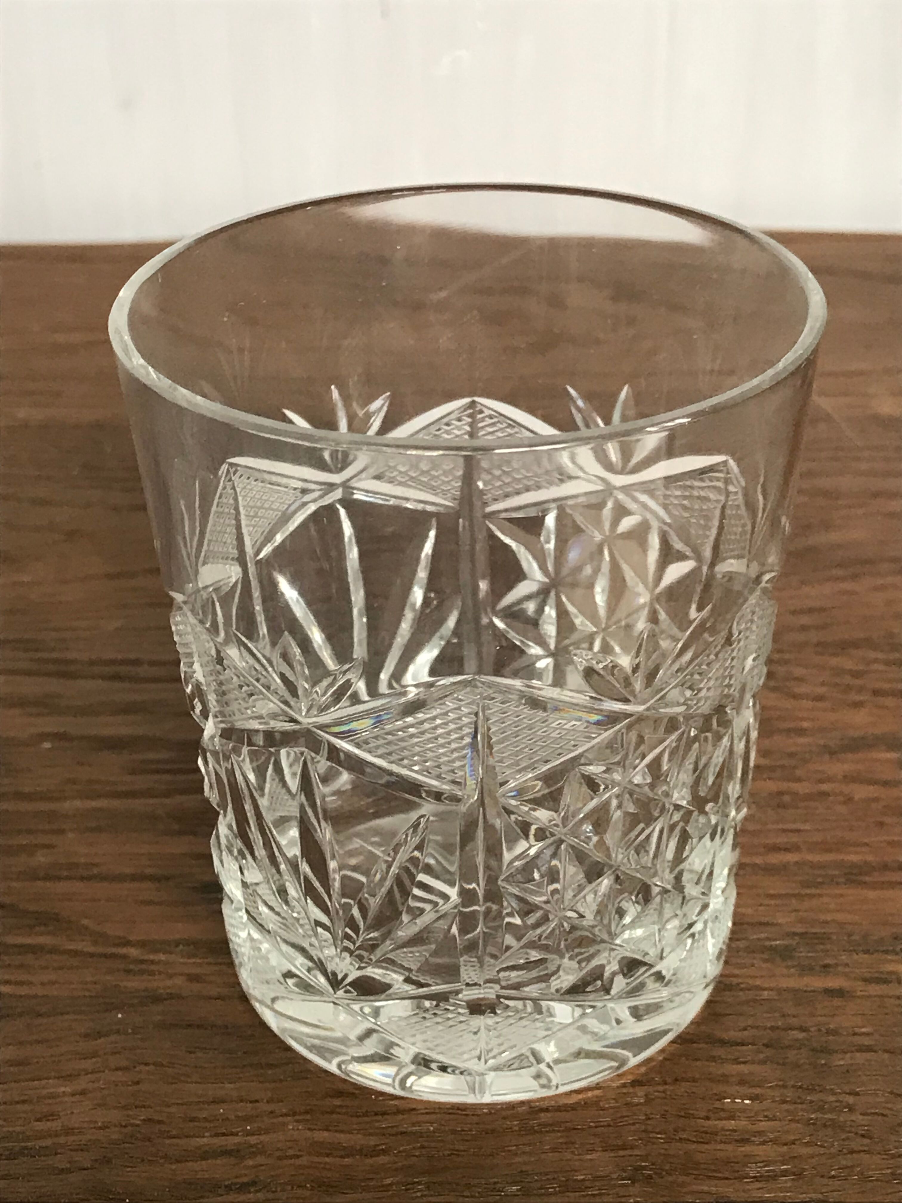 Set of 5 crystal whiskey glasses