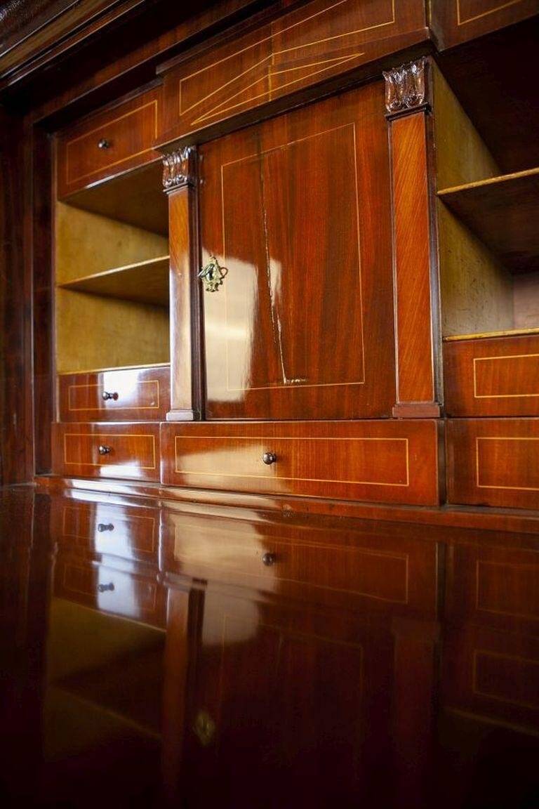 Antique Biedermeier Secretary with Mahogany, 1840