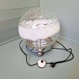 Large table lamp in blown honeycomb glass, 1970.