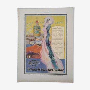 Publicité eau de Cologne en couleur vintage issue revue d'époque 1931