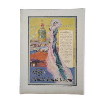 Publicité eau de Cologne en couleur vintage issue revue d'époque 1931