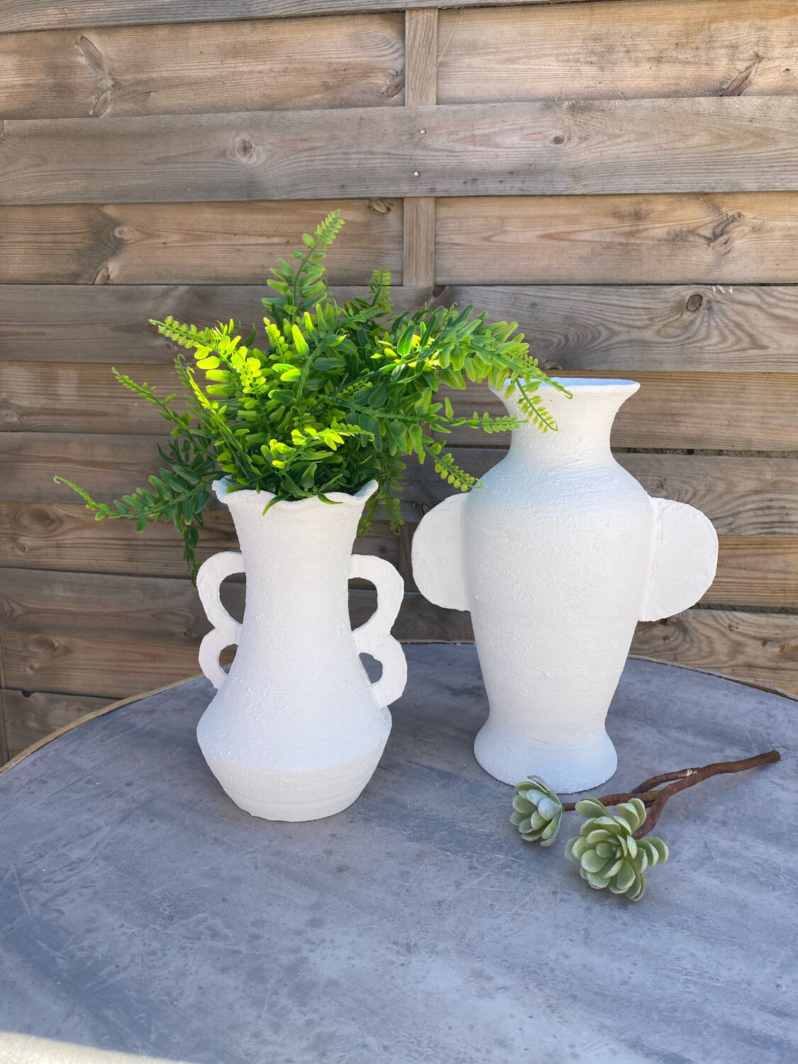 Pair of white vases