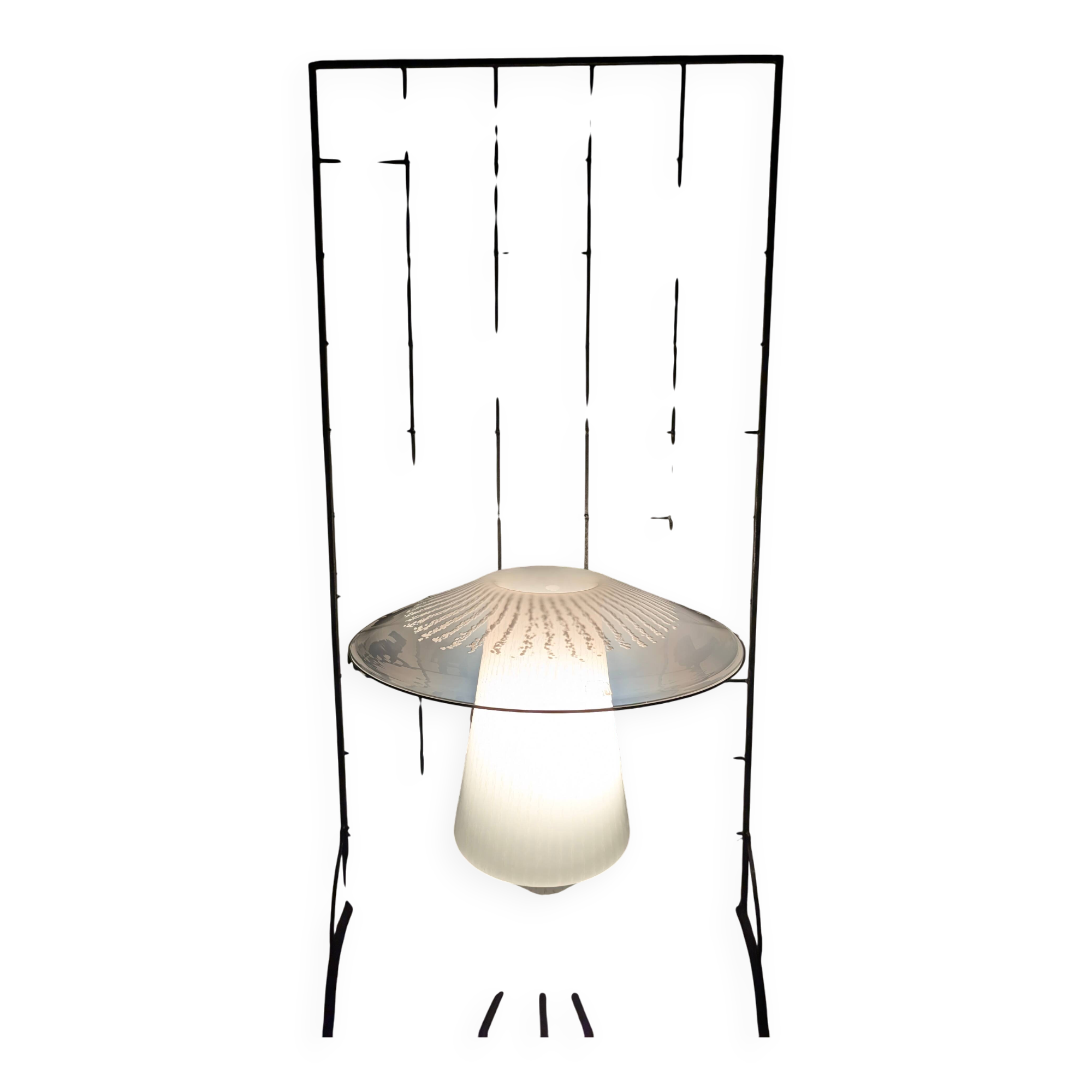 Murano Glass Mushroom Lamp with Jellyfish Effect, 1980s