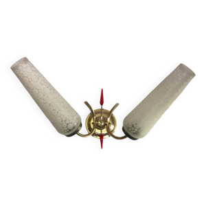 Applique double doré - verre