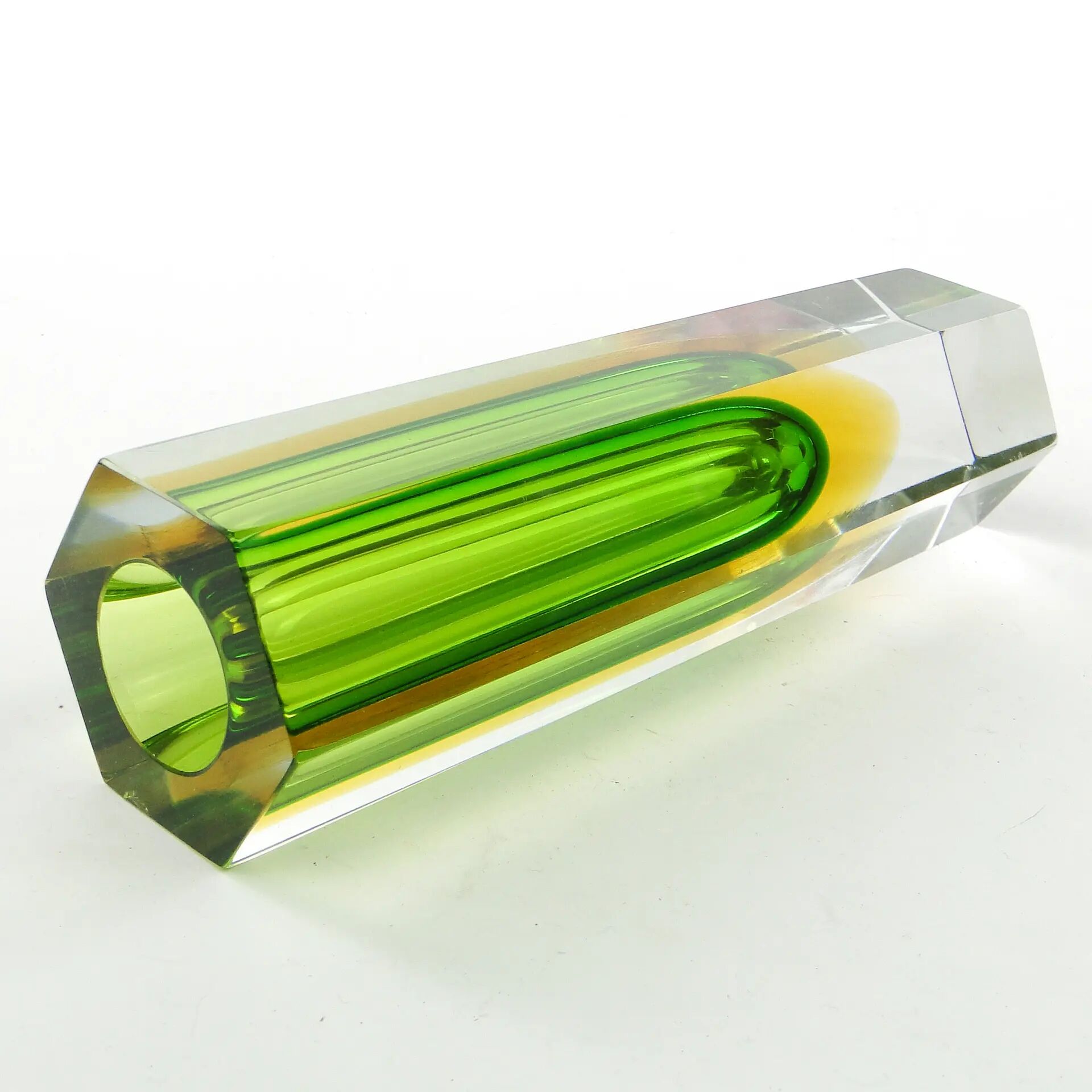 Sommerso vase, Murano glass, designed by F. Poli, Italy, 1950s