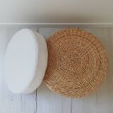 Fabric pouf buckle, end of sofa