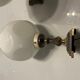 Opaline glass dice shaped table lamps, 1960s, set of 2