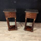 Pair of Empire Mahogany Bedside Tables