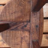 Tabouret tripode chêne massif - brutaliste