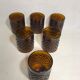 Service old decanter and its 6 glasses for orange juice - geometric vintage