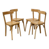 Série de 4 chaises bistrot BAUMANN vintage 1970