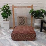 Handmade Berber pouf in wool 60 X 60 X 20 CM