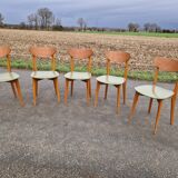 Set of 5 vintage Scandinavian style chairs