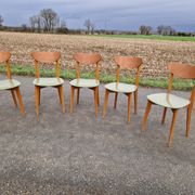 Set of 5 vintage Scandinavian style chairs