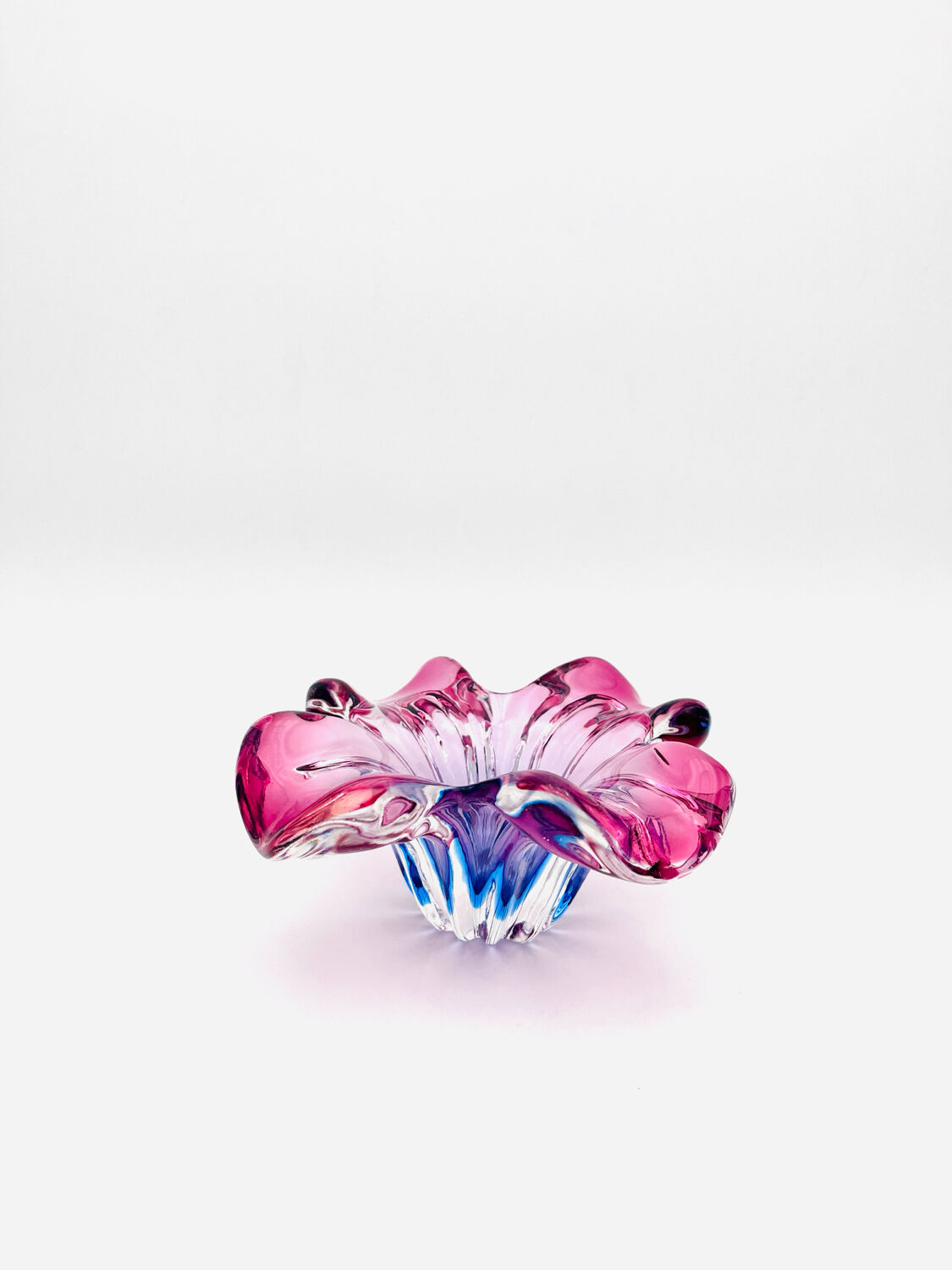 Sculptural bowl by Josef Hospodka, Bohemian Crystal, Chribska, circa 1960.