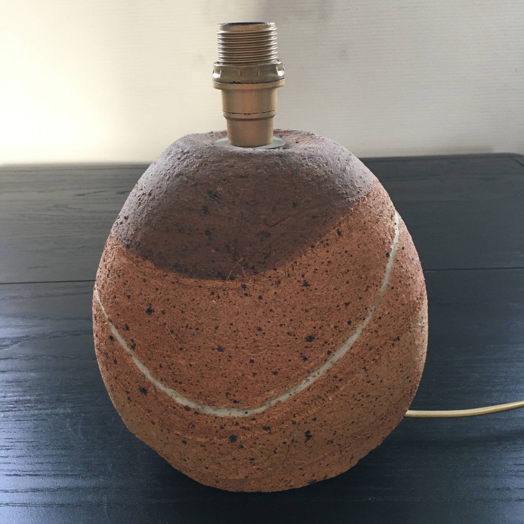 Pied de lampe 70´s en grès bicolore