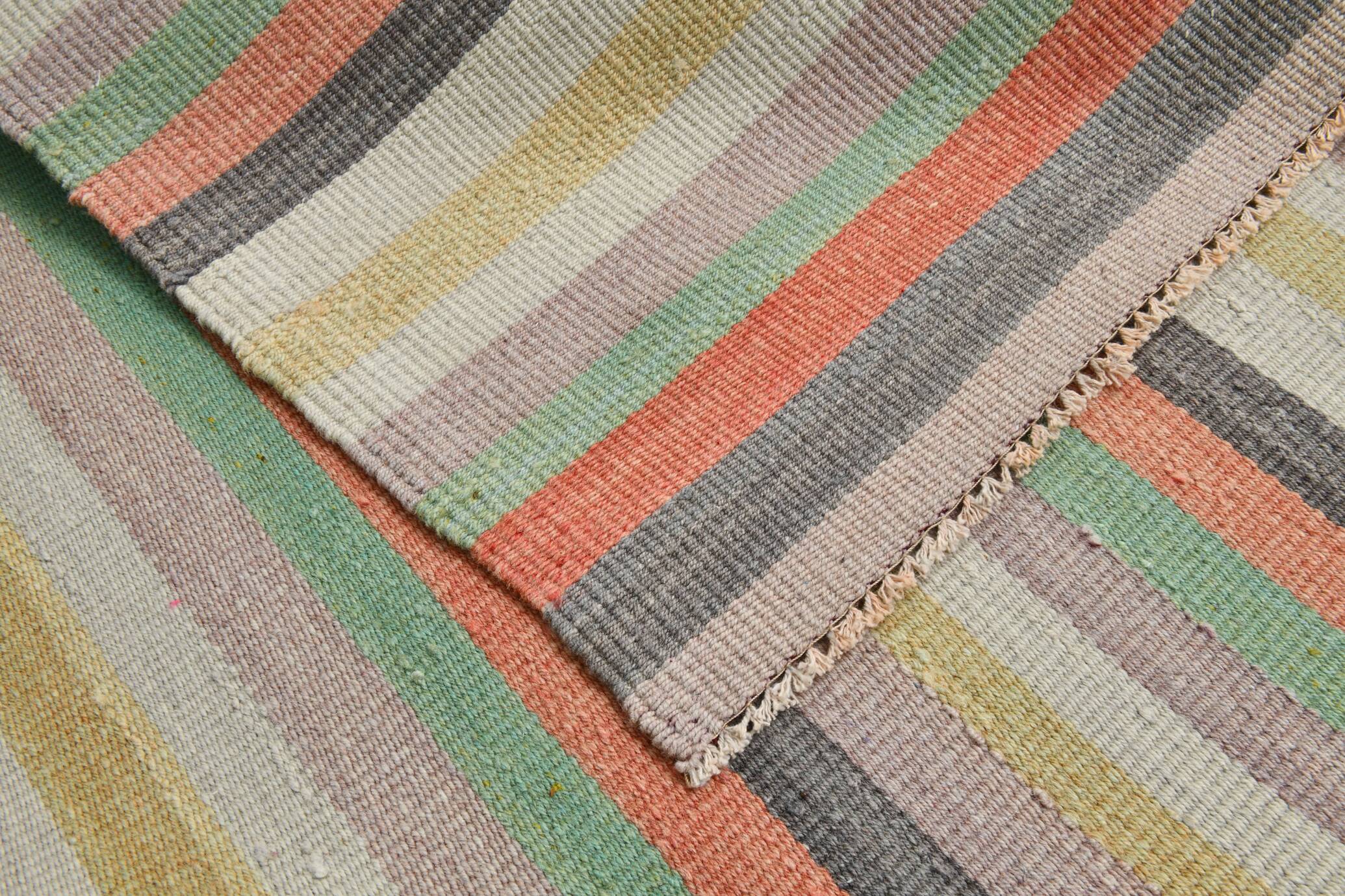 Turkish Soft Pastel Handmade Wool Kilim Rug, 167x298Cm